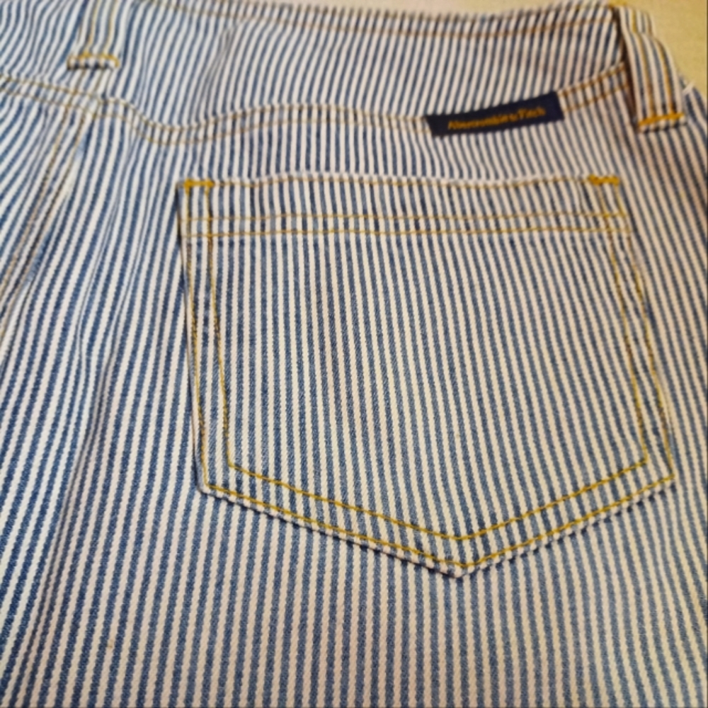 Abercrombie & Fitch Blue Striped Women's Cotton Skirt-Size 4 - Picture 7 of 11